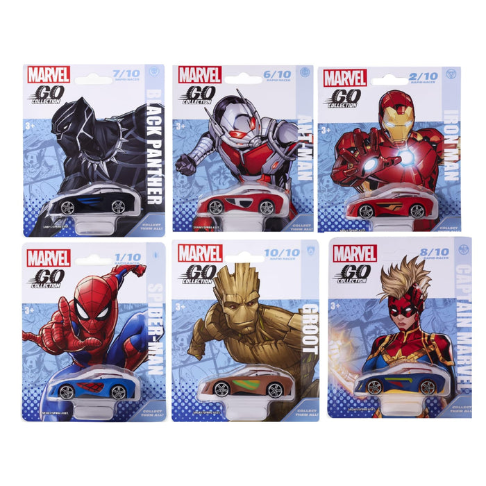 Marvel Diecast Rapid Racer Wave 1 Toy Car Set of 6-Vehicles-Marvel-Toycra