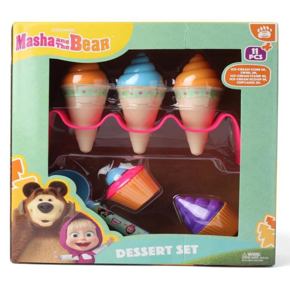Masha and The Bear Dessert Set 11 Pieces - Multicolor