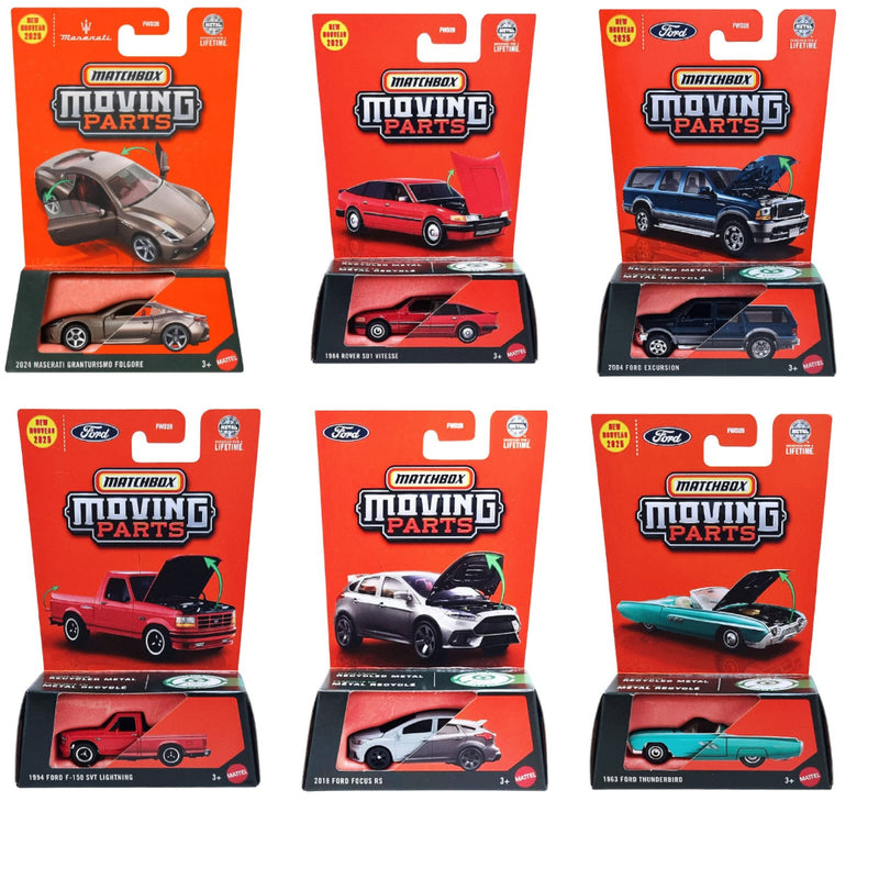 Matchbox 2025 Moving Parts Vehicle Set of 6