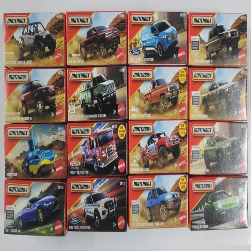 Matchbox 2025 Power Grabs Vehicles Set of 16