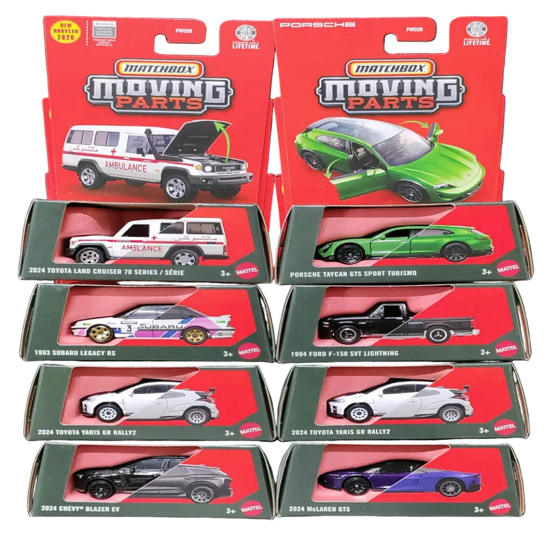 Matchbox 2026 Moving Parts Vehicle Set of 8