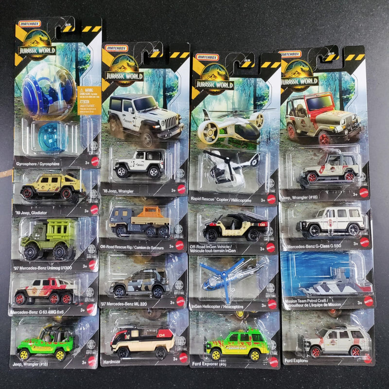 Matchbox Jurassic World Toy Car - Set of 17