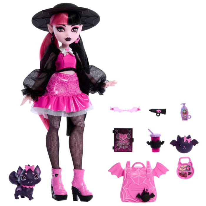 Mattel Monster High Draculaura Fashion Doll With Pet Count Fabulous And Accessories-Dolls-Mattel-Toycra