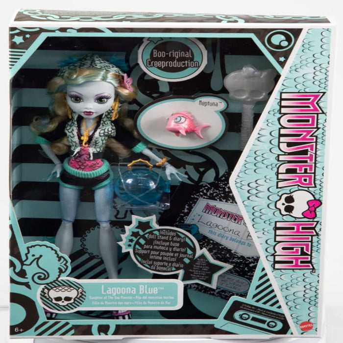 Mattel Monster High Lagoona Blue Reproduction Doll With Doll Stand