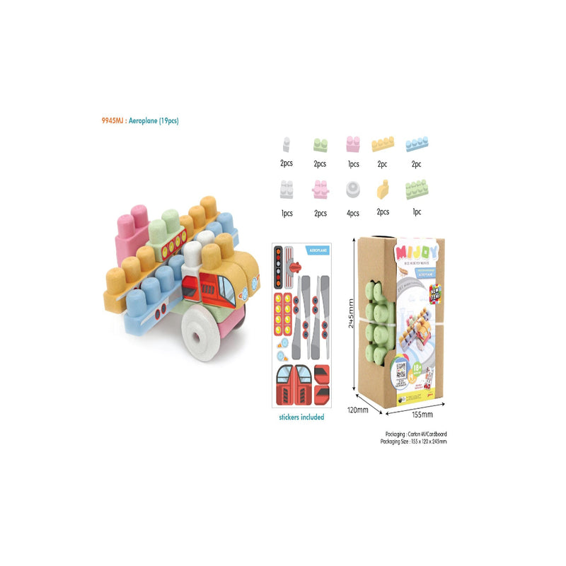 Mijoy Rice Husk Toy Blocks - 19pcs