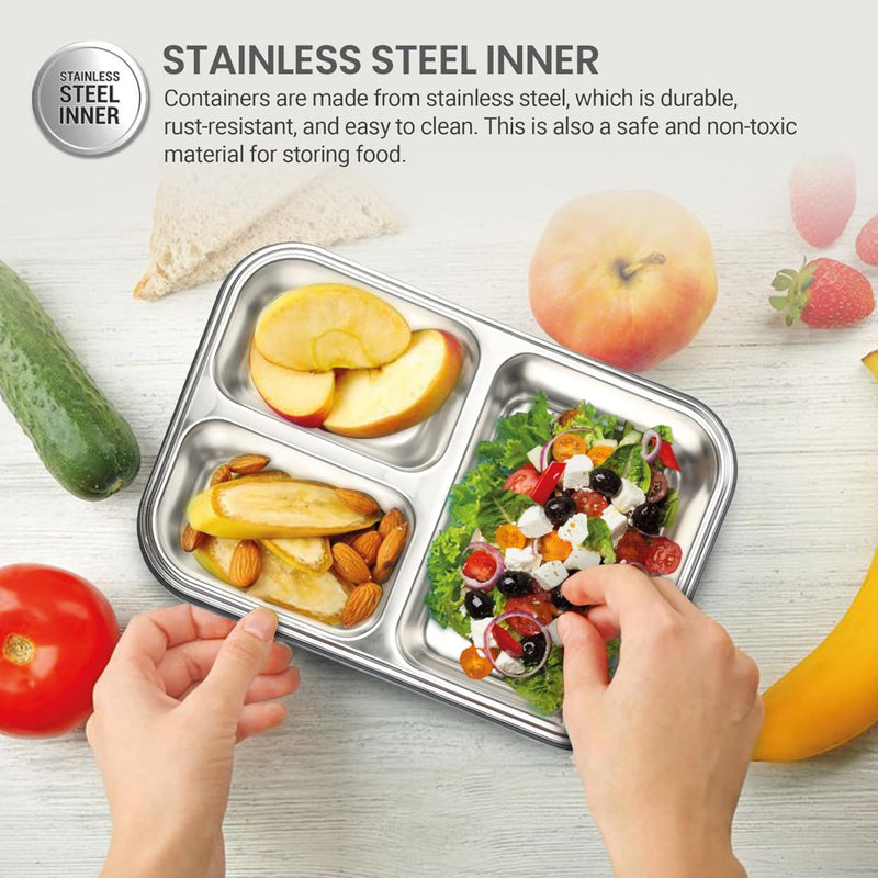 Milton Meal Safe 3 Steel Thermoware Insulated Tiffin - 630ML