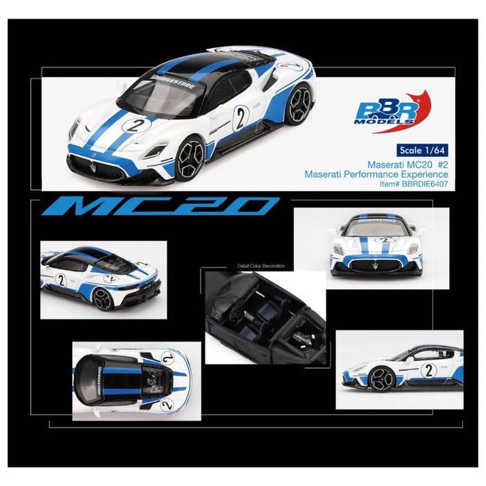 Mini GT #6407: Maserati MC20 2 Maserati Performance Experience White 1:64-Vehicles-Mini GT-Toycra