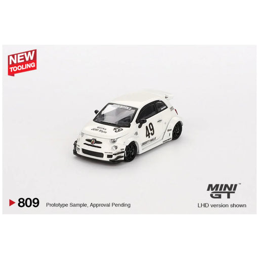Mini GT #809: LB-WORKS x Abas Works ABARTH 595 Gara White 1:64-Vehicles-Mini GT-Toycra