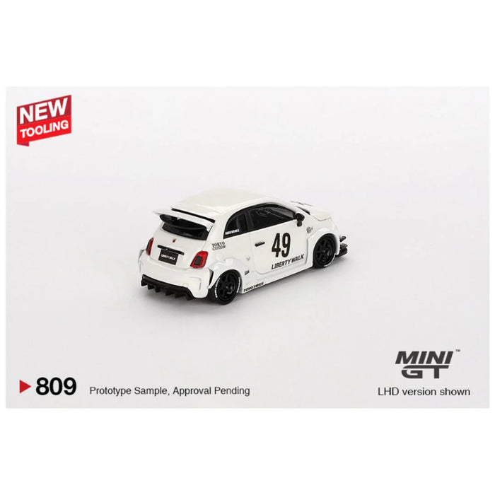 Mini GT #809: LB-WORKS x Abas Works ABARTH 595 Gara White 1:64-Vehicles-Mini GT-Toycra