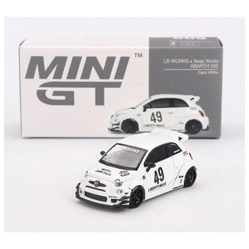 Mini GT #809: LB-WORKS x Abas Works ABARTH 595 Gara White 1:64-Vehicles-Mini GT-Toycra