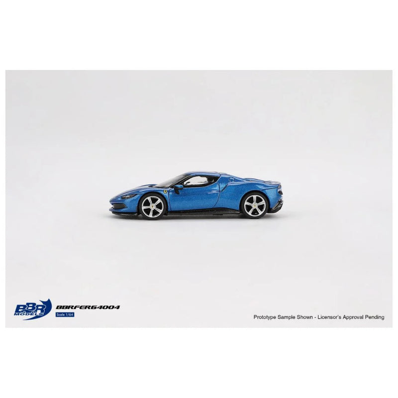 Mini GT BBR Model #04 Ferrari 296 GTB Blu Corsa - 1:64