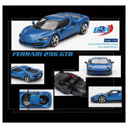 Mini GT BBR Model #04 Ferrari 296 GTB Blu Corsa - 1:64