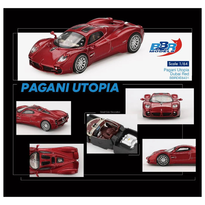 Mini GT BBR Model #31: Pagani Utopia Dubai Red - 1:64-Vehicles-Mini GT-Toycra