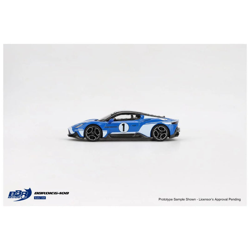 Mini GT BBR Model #6408: Maserati MC20 1 Maserati Performance Experience Blue 1:64