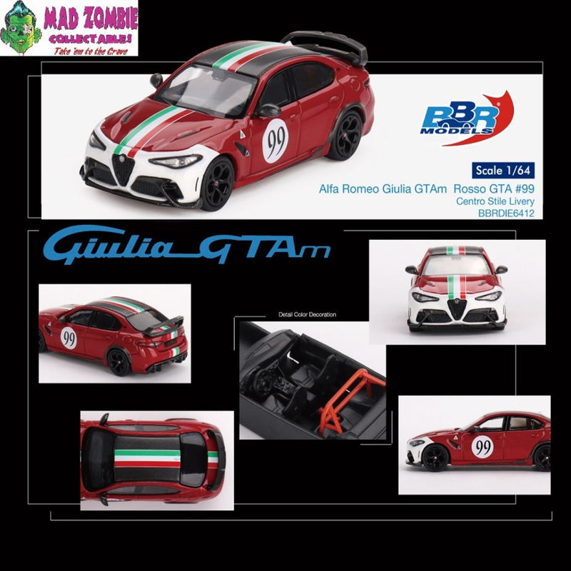 Mini GT BBR Models Alfa Romeo Giulia GTAm Rosso GTA #99 Centro Stile Livery