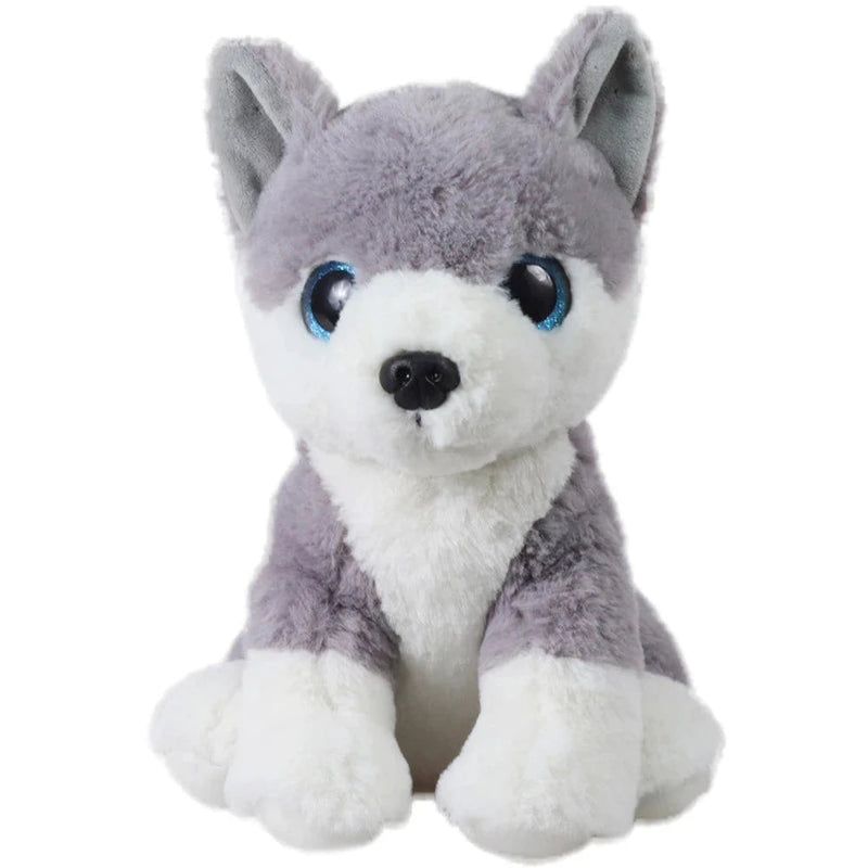 Mirada 25cm Husky Dog with Glitter Eyes-Grey