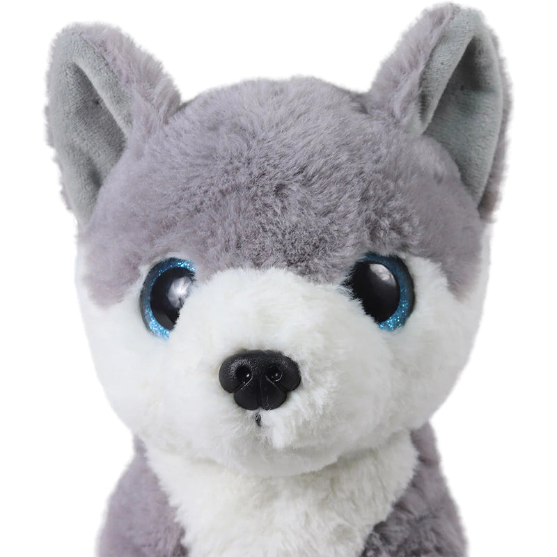 Mirada 25cm Husky Dog with Glitter Eyes-Grey