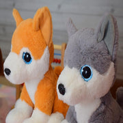 Mirada 25cm Husky Dog with Glitter Eyes-Grey