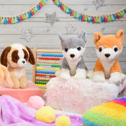 Mirada 25cm Husky Dog with Glitter Eyes-Grey