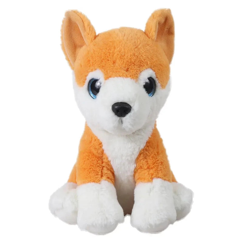 Mirada 25cm Husky Dog with Glitter Eyes-Orange