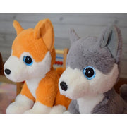 Mirada 25cm Husky Dog with Glitter Eyes-Orange