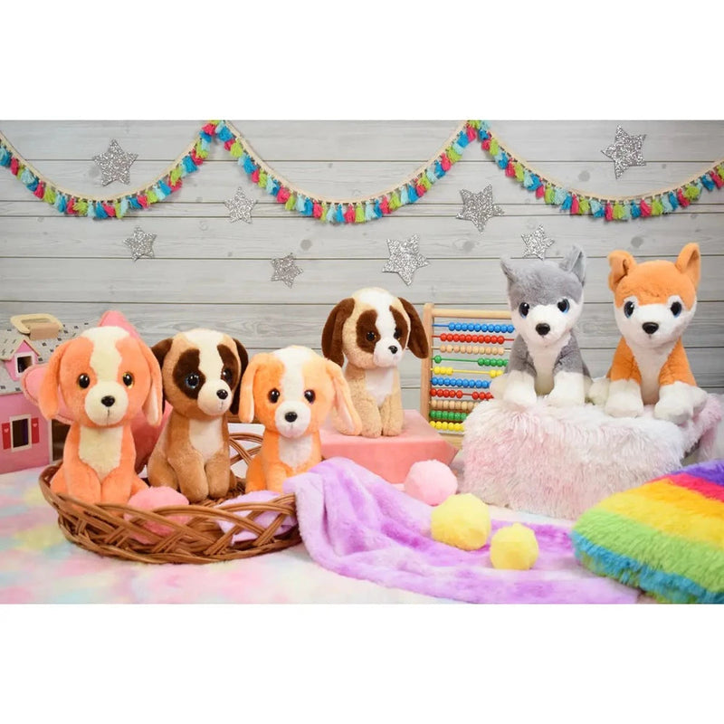Mirada 25cm Husky Dog with Glitter Eyes-Orange