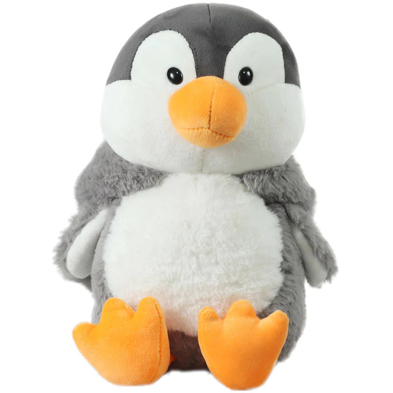 Mirada 25cm Super Soft Hoodie Penguin-Grey