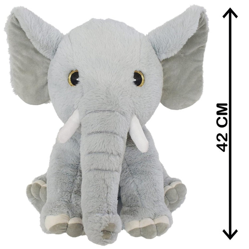 Mirada 45 cm Elephant with Glitter Eye Soft Toy - Grey