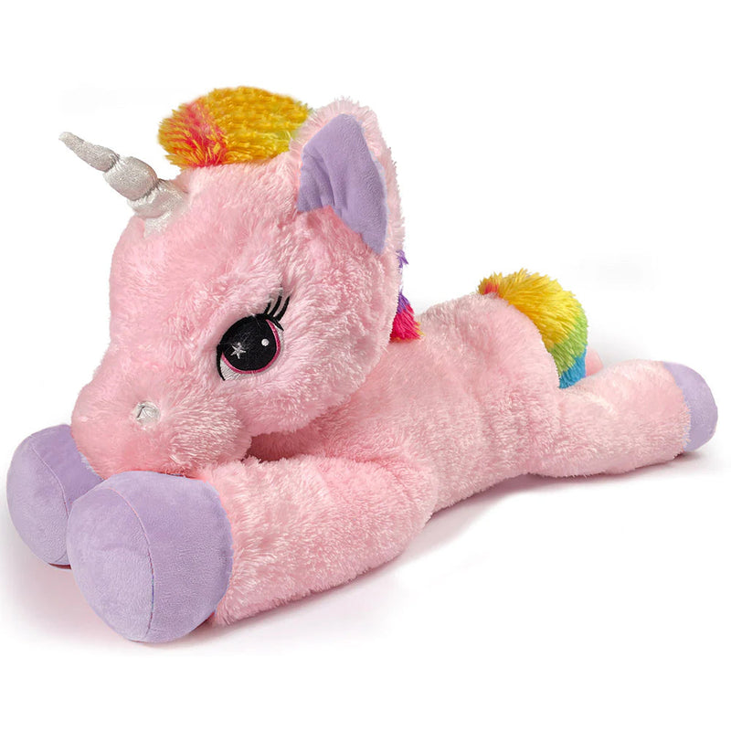 Mirada 52cm Floppy Unicorn With Purple Paws - Pink