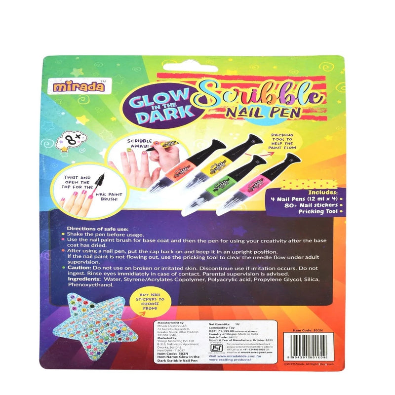 Mirada Glow in the Dark Scribble Nail Pen