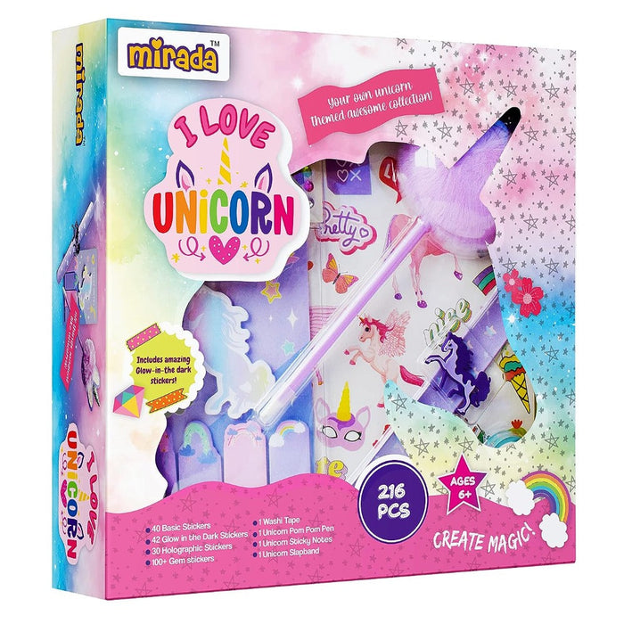 Mirada I Love Unicorn includes Glow in the Dark Stickers-Arts & Crafts-Mirada-Toycra