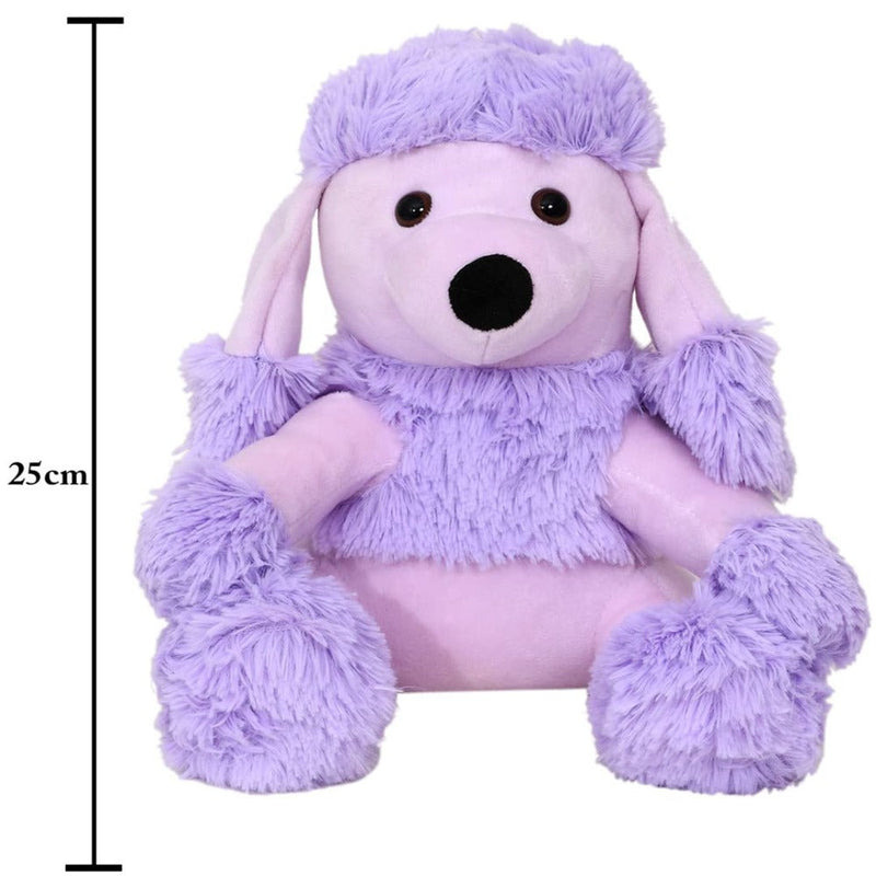 Mirada Lavender Cute Plush Poodle Coin Bank Stuffed Soft Toy - 25 Cm