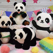 Mirada Plush 32cm Sitting Panda Soft Toy - Black