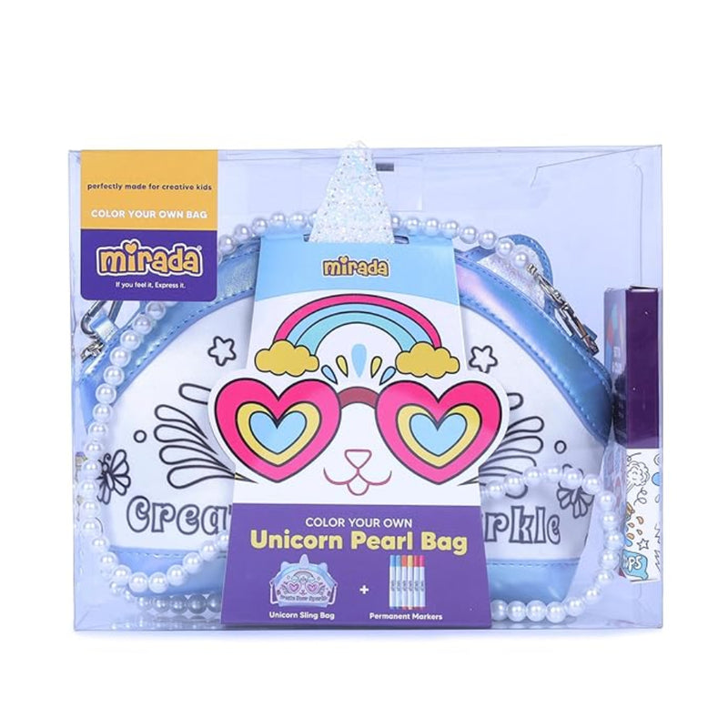 Mirada Unicorn Pearl Slinger Soft Plush Bag