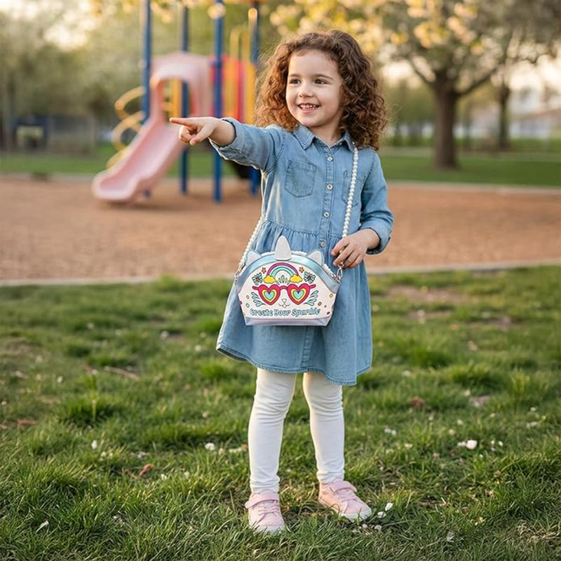 Mirada Unicorn Pearl Slinger Soft Plush Bag