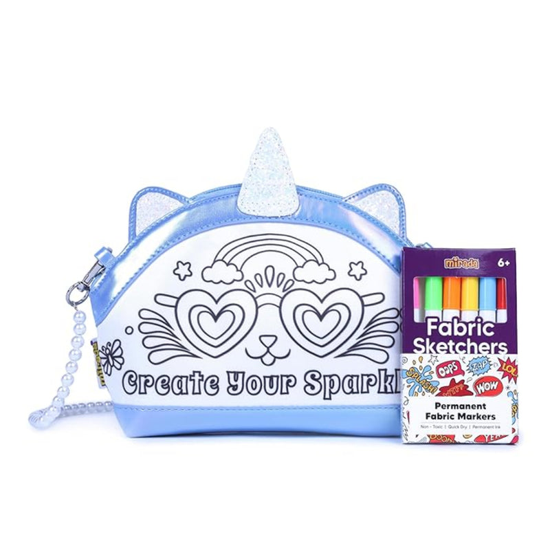 Mirada Unicorn Pearl Slinger Soft Plush Bag