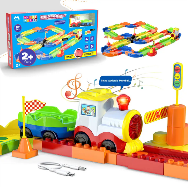 Mirana Block Rider Train Set Toy