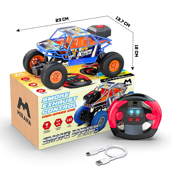 Mirana Smoke Duster 2WD Round Remote Orange Blue-RC Toys-Mirana-Toycra