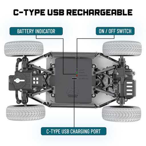 Mirana Smoke Duster 2WD Round Remote Silver-RC Toys-Mirana-Toycra