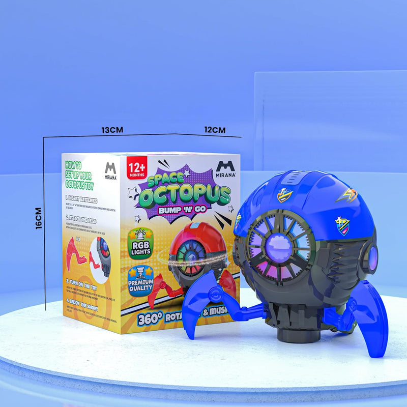 Mirana Space Octopus Bump & Go Musical Toy for Kids