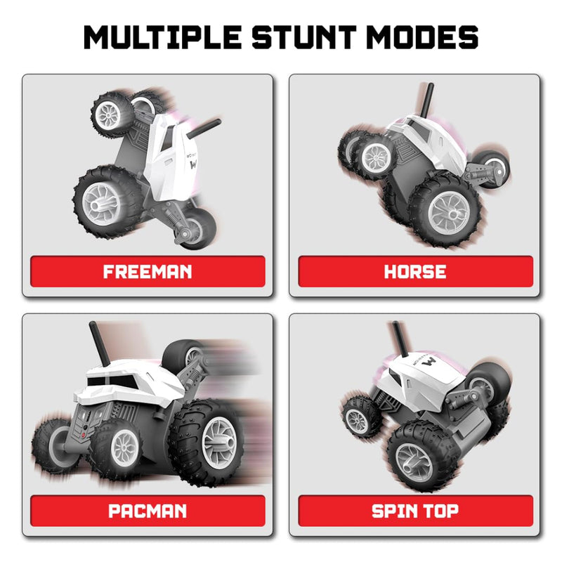 Mirana Warrior 360 Degree Rotating Stunt RC Car Toy - White