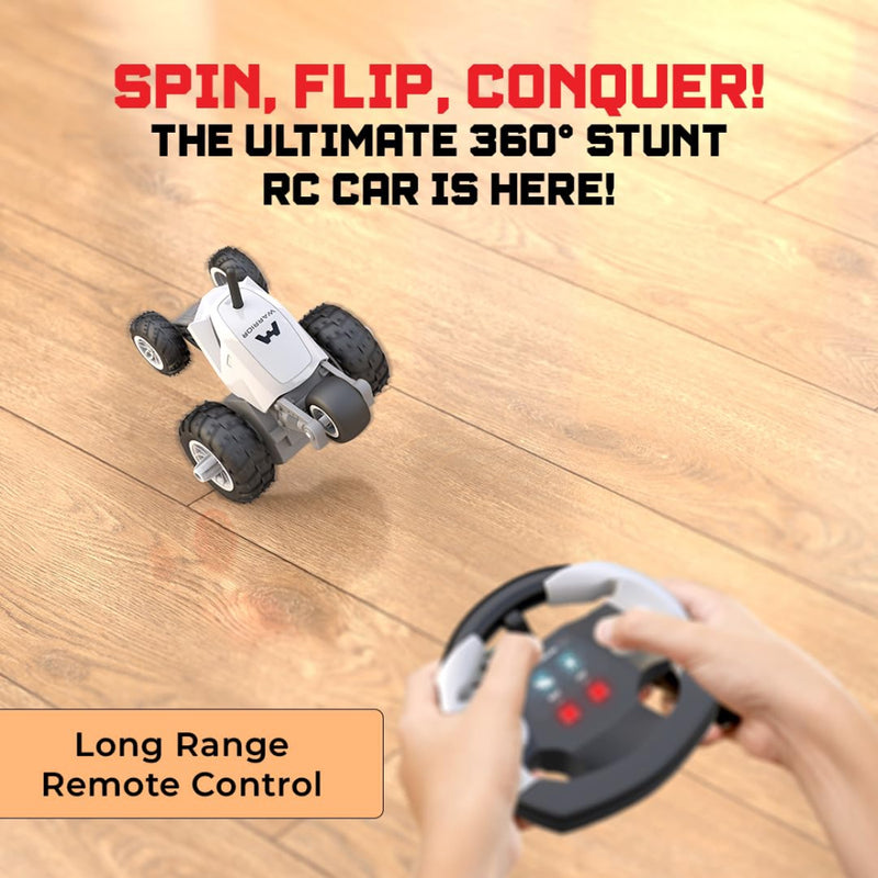 Mirana Warrior 360 Degree Rotating Stunt RC Car Toy - White