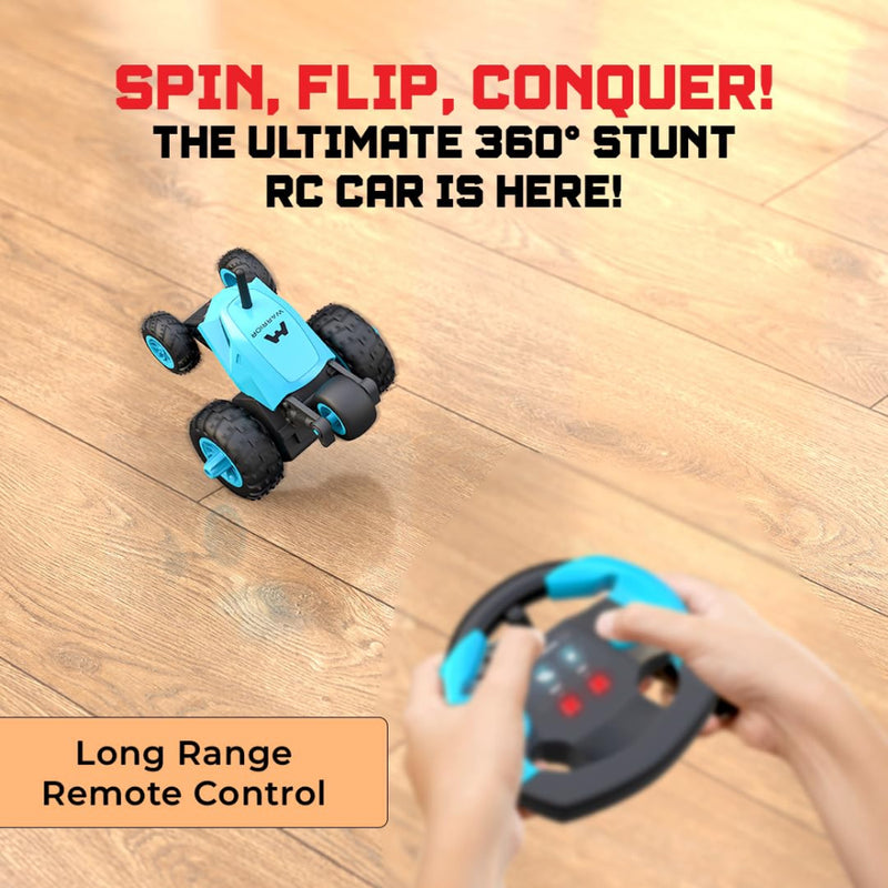 Mirana Warrior 360 Rotating Stunt RC Car - Sky Blue