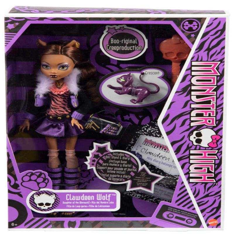 Monster High Clawdeen Wolf Reproduction Doll With Doll Stand & Accessories