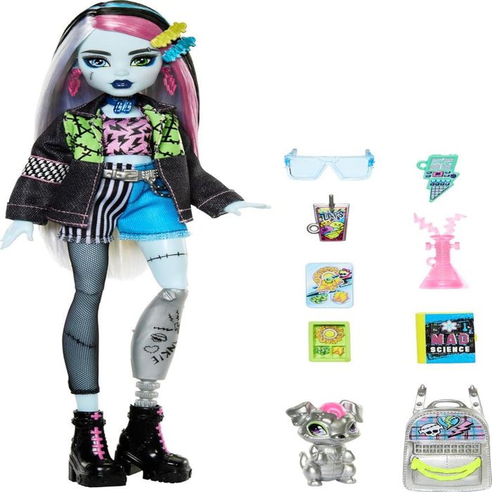 Monster High Frankie Stein Fashion Doll With Pet Watzie And Accessories-Dolls-Mattel-Toycra