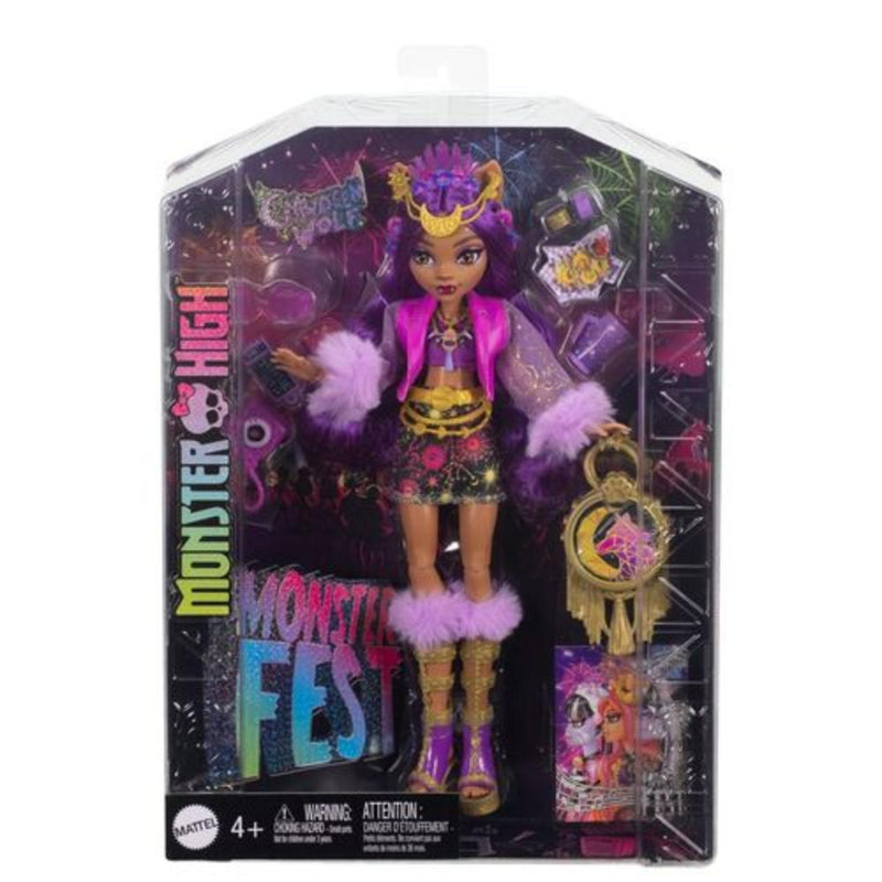 Monster High Monster Fest Clawdeen Wolf Fashion Doll With Festival Outfit, Band Poster And Accessories
