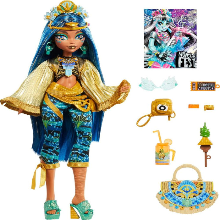 Monster High Monster Fest Cleo De Nile Fashion Doll With Festival Outfit, Band Poster And Accessories-Dolls-Mattel-Toycra