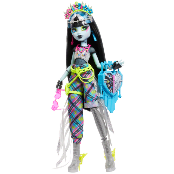 Monster High Monster Fest Frankie Stein Fashion Doll With Festival Outfit, Band Poster And Accessories-Dolls-Mattel-Toycra