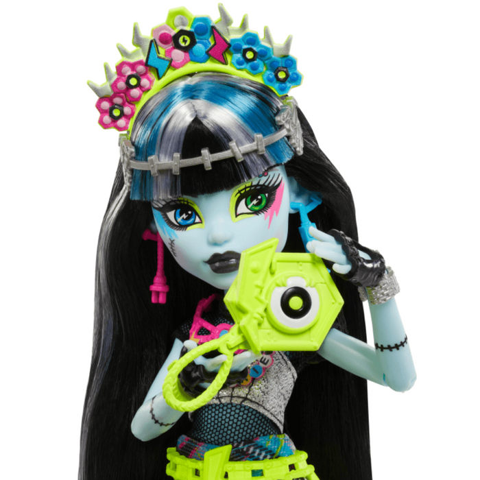 Monster High Monster Fest Frankie Stein Fashion Doll With Festival Outfit, Band Poster And Accessories-Dolls-Mattel-Toycra