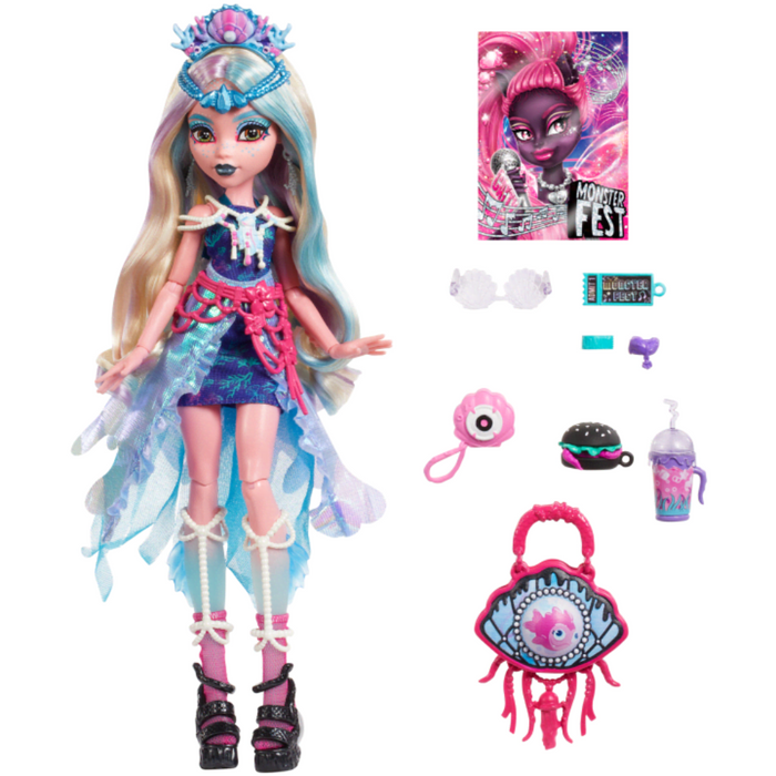 Monster High Monster Fest Lagoona Blue Fashion Doll With Festival Outfit, Band Poster And Accessories-Dolls-Mattel-Toycra